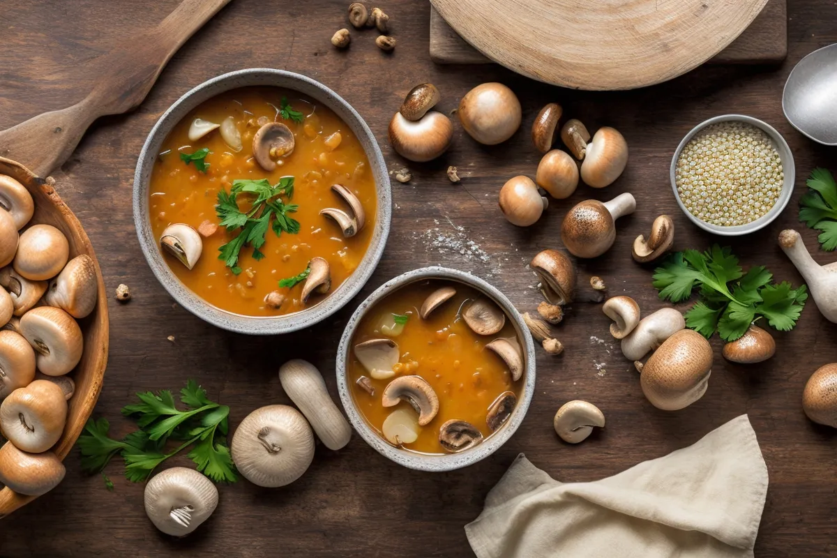 Recette soupe aux champignons et orge perle