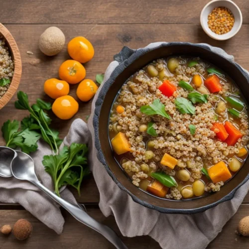 Recette soupe de quinoa et legumes