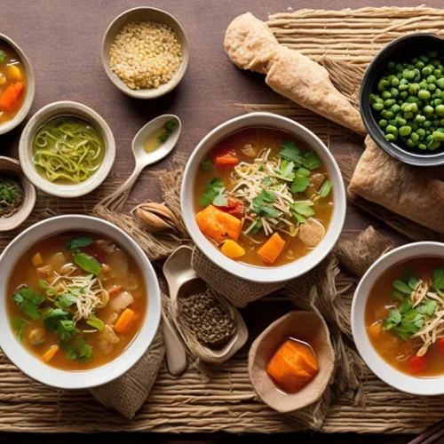 Recette soupe de riz et legumes style asiatique