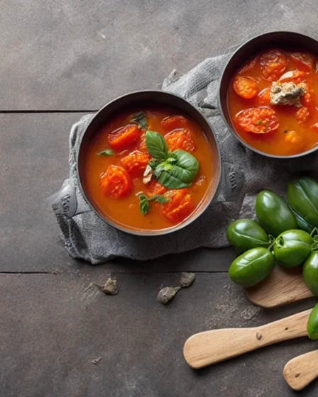 Recette soupe de tomates roties au basilic