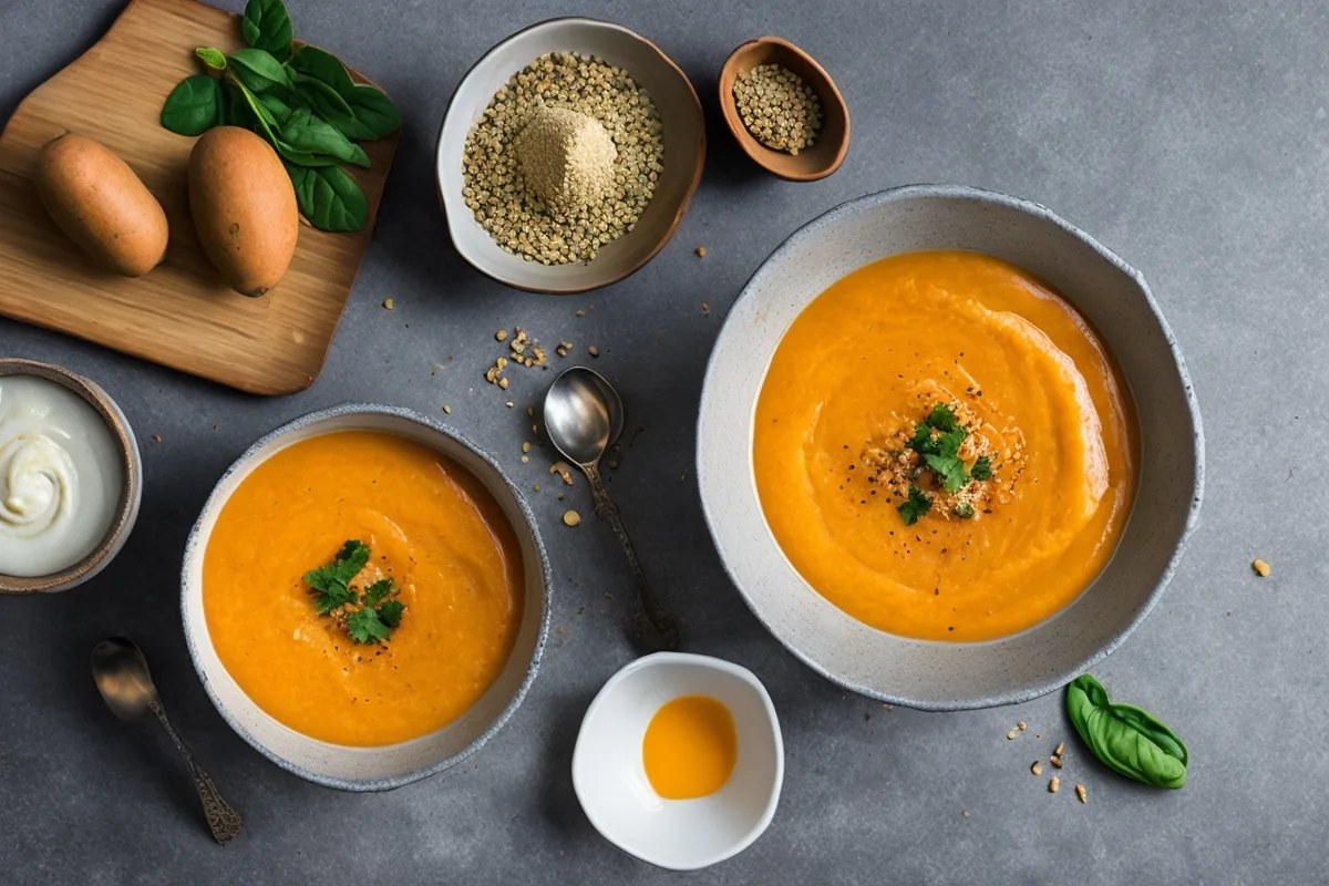 Recette veloute de patates douces au lait de coco