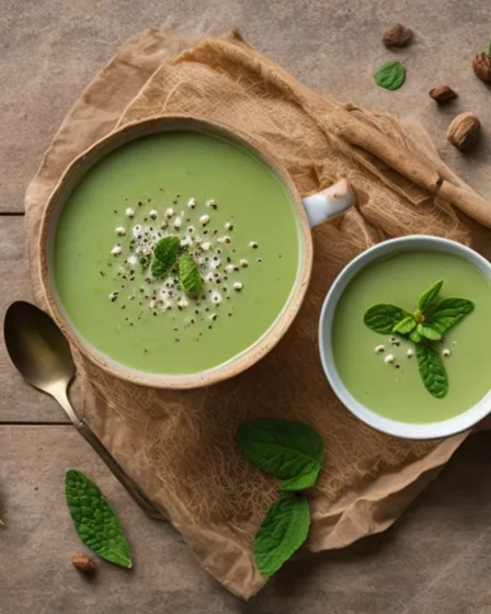 Recette veloute de petits pois a la menthe