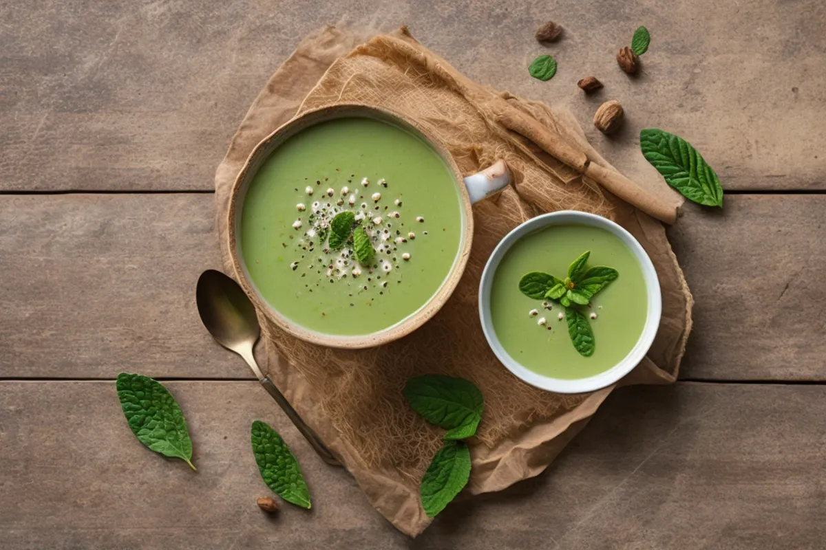 Recette veloute de petits pois a la menthe
