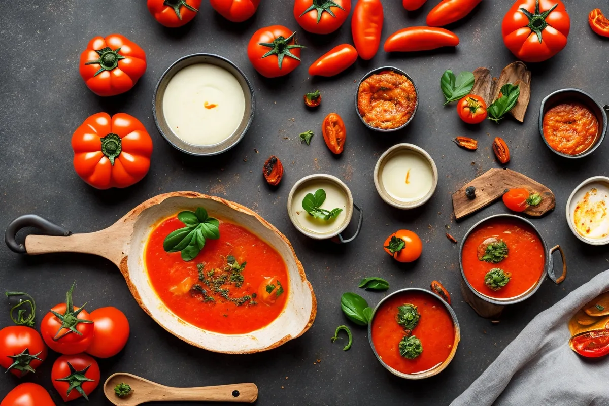 Recette veloute de tomates et poivrons grilles