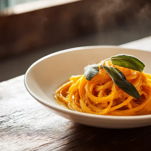 Velouté de courge spaghetti rôtie à la sauge