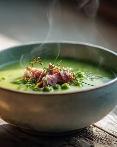 recette Soupe de pois verts au jambon cru