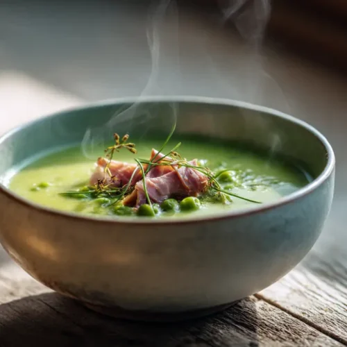 recette Soupe de pois verts au jambon cru