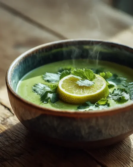 recette Soupe froide d’avocat, citron vert et coriandre