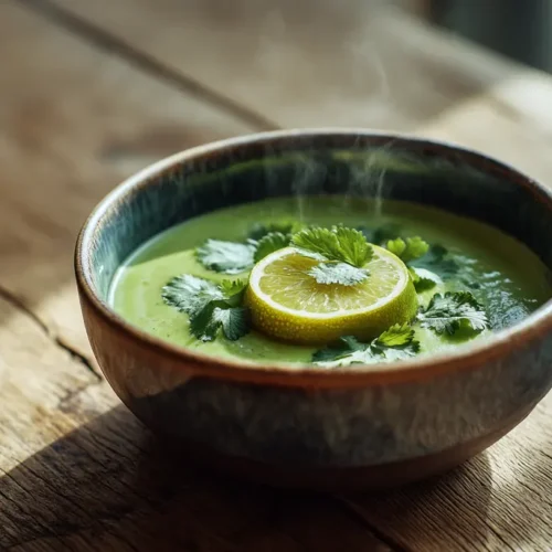 recette Soupe froide d’avocat, citron vert et coriandre