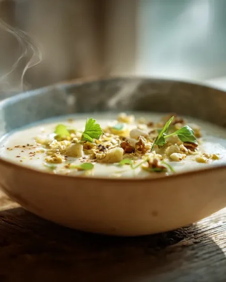 recette Velouté de poire et roquefort aux noix