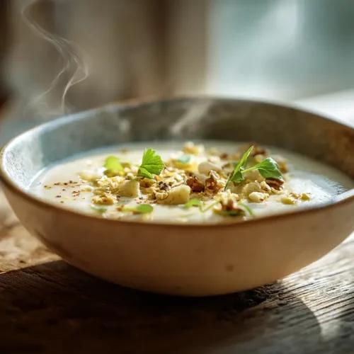 recette Velouté de poire et roquefort aux noix